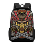 Japanese Samurai Mask Print 17 Inch Backpack