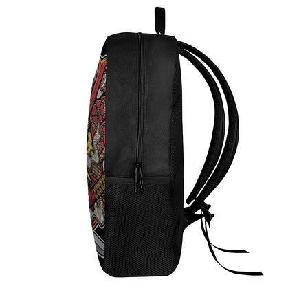 Japanese Samurai Mask Print 17 Inch Backpack