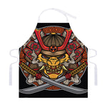 Japanese Samurai Mask Print Adjustable Apron