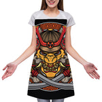 Japanese Samurai Mask Print Adjustable Apron