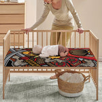 Japanese Samurai Mask Print Baby Crib Sheet