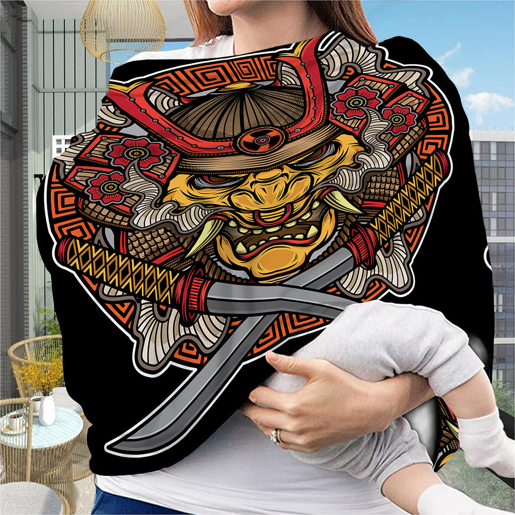Japanese Samurai Mask Print Baby Seat Cover