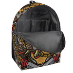 Japanese Samurai Mask Print Backpack