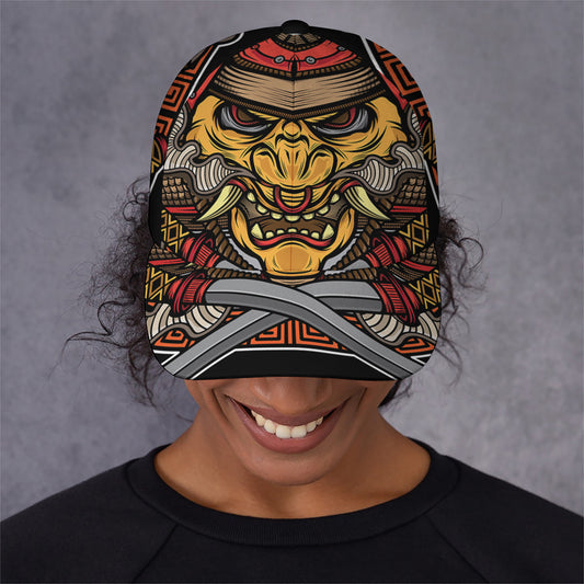 Japanese Samurai Mask Print Baseball Cap