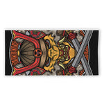 Japanese Samurai Mask Print Beach Towel