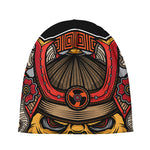 Japanese Samurai Mask Print Beanie