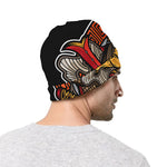 Japanese Samurai Mask Print Beanie