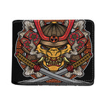 Japanese Samurai Mask Print Bifold Wallet