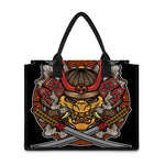 Japanese Samurai Mask Print Canvas Tote Bag