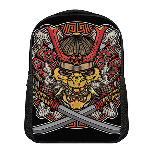 Japanese Samurai Mask Print Casual Backpack