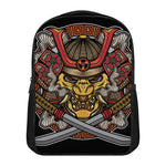 Japanese Samurai Mask Print Casual Backpack