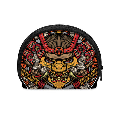 Japanese Samurai Mask Print Coin Purse