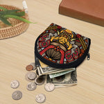 Japanese Samurai Mask Print Coin Purse