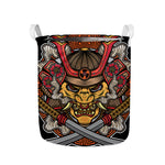 Japanese Samurai Mask Print Collapsible Laundry Basket