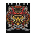 Japanese Samurai Mask Print Curtain