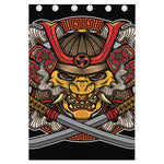 Japanese Samurai Mask Print Curtain