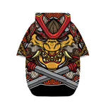Japanese Samurai Mask Print Dog Zip Up Hoodie