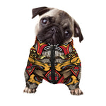 Japanese Samurai Mask Print Dog Zip Up Jacket