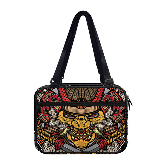 Japanese Samurai Mask Print Double Strap Bible Bag