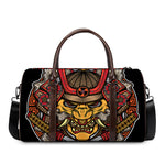 Japanese Samurai Mask Print Duffle Bag