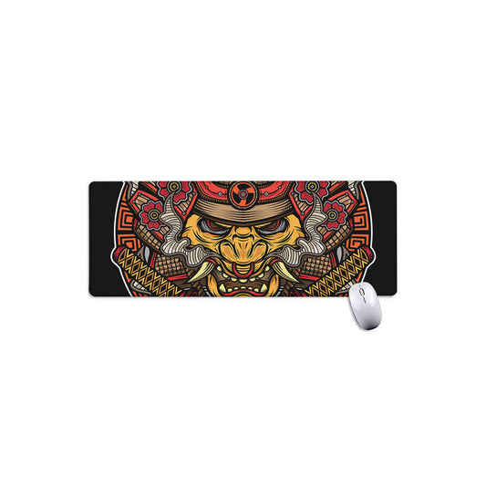 Japanese Samurai Mask Print Extended Mouse Pad