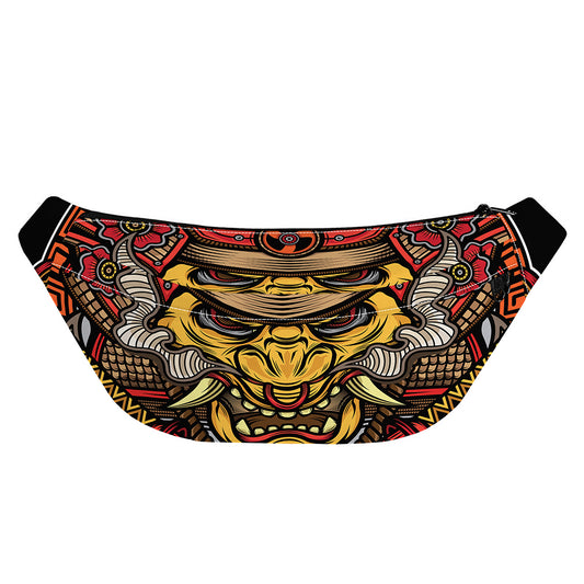 Japanese Samurai Mask Print Fanny Pack