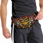 Japanese Samurai Mask Print Fanny Pack