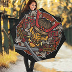 Japanese Samurai Mask Print Foldable Umbrella
