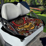 Japanese Samurai Mask Print Golf Cart Seat Cover
