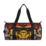 Japanese Samurai Mask Print Gym Bag