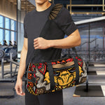 Japanese Samurai Mask Print Gym Bag