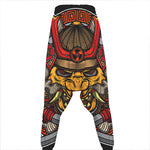 Japanese Samurai Mask Print Hammer Pants