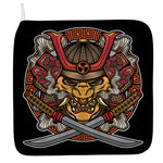 Japanese Samurai Mask Print Hand Towel