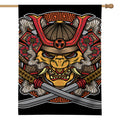 Japanese Samurai Mask Print House Flag
