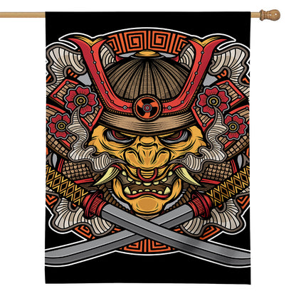 Japanese Samurai Mask Print House Flag