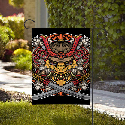 Japanese Samurai Mask Print House Flag