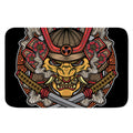 Japanese Samurai Mask Print Indoor Door Mat