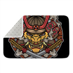 Japanese Samurai Mask Print Indoor Door Mat