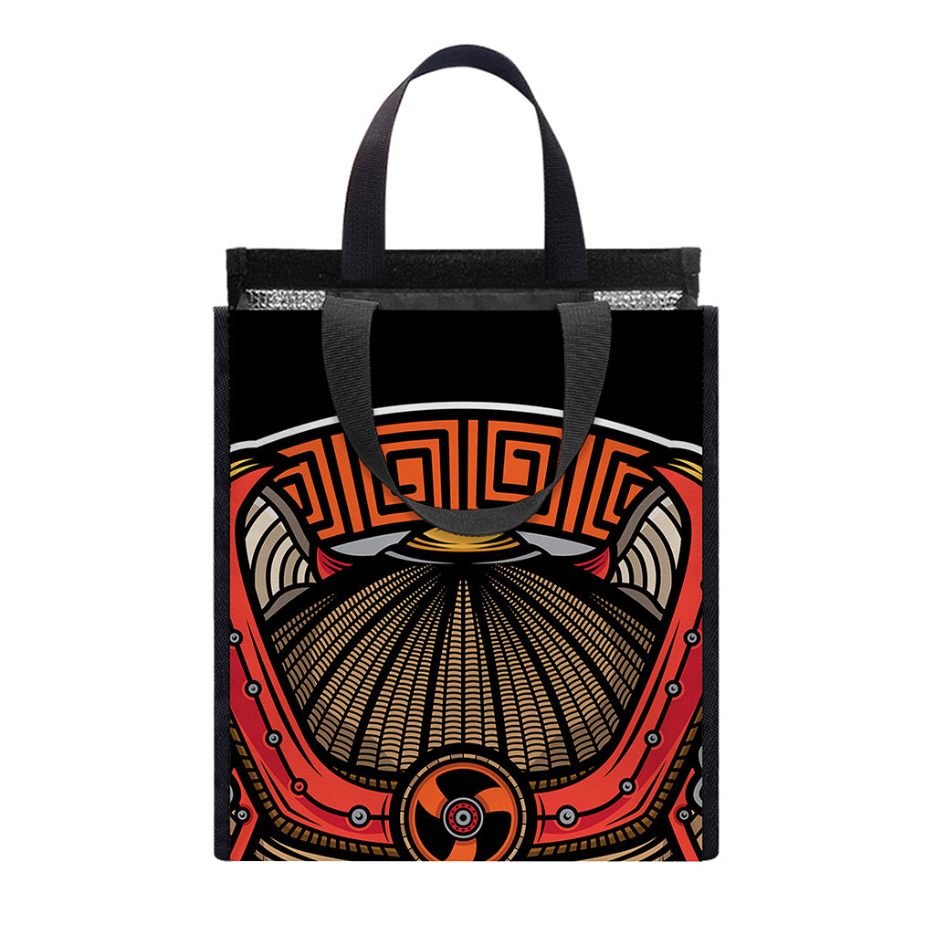 Japanese Samurai Mask Print Insulated Lunch Tote