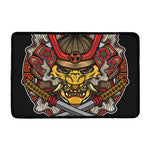 Japanese Samurai Mask Print Kitchen Mat