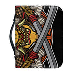 Japanese Samurai Mask Print Leather Bible Cover