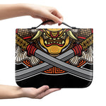 Japanese Samurai Mask Print Leather Bible Cover