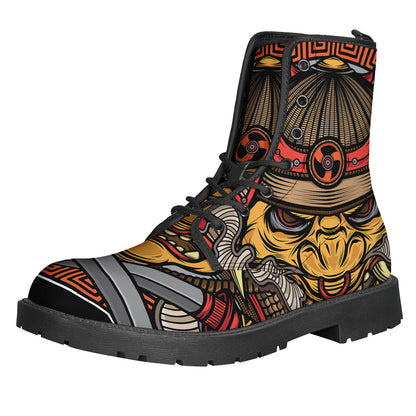 Japanese Samurai Mask Print Backpack