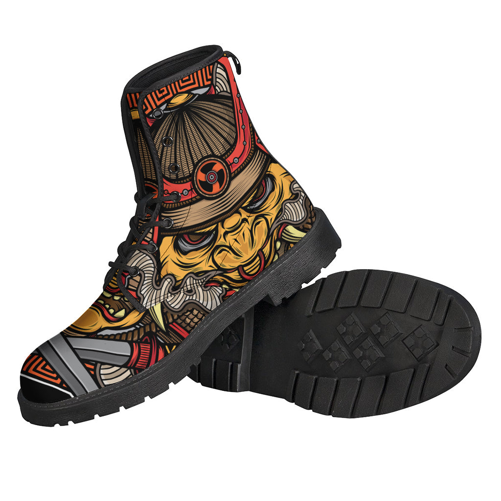 Japanese Samurai Mask Print Backpack