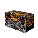Japanese Samurai Mask Print Leather Tissue Box Cover