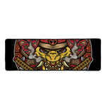 Japanese Samurai Mask Print Long Kitchen Mat