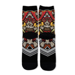 Japanese Samurai Mask Print Long Socks