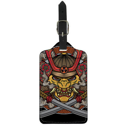 Japanese Samurai Mask Print Luggage Tag