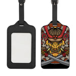 Japanese Samurai Mask Print Luggage Tag