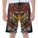 Japanese Samurai Mask Print Men's Beach Shorts